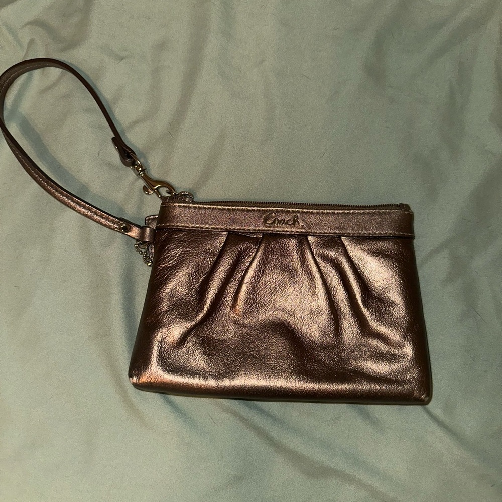 Coach Shimmering Bronze Wristlet